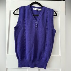 Vintage Alison Craig Purple Sweater Vest Ladies Size Small